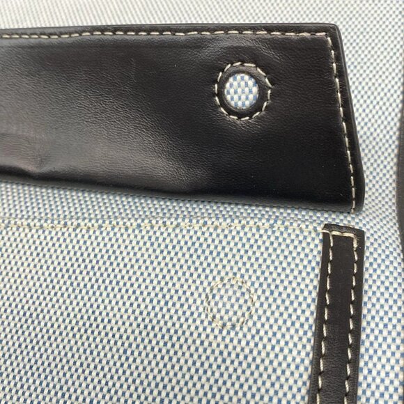 Burberry 8041255 Light Blue Black Canvas Leather Shoulder Bag - Picture 12 of 15